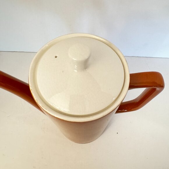 Style House Japan Ironstone Monterrey Brown Coffee Teapot Tall Pitcher Lid Vtg - Picture 2 of 15